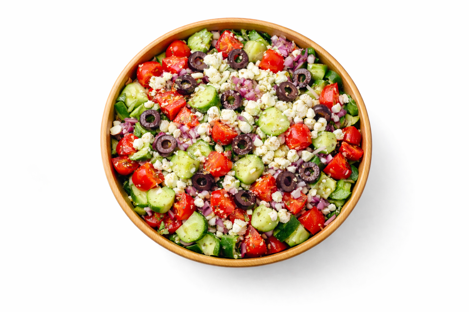 Sunlit Aegean Feta Chop in a large serving bowl