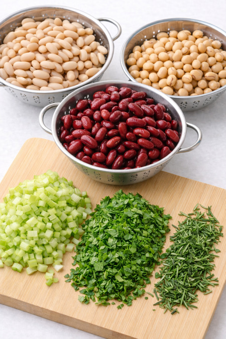 Prep beans and crunch