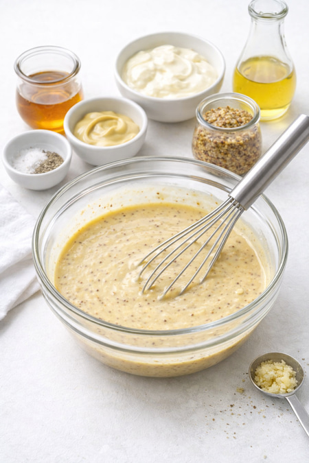 Whisk the honey-mustard dressing